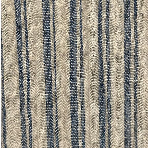 Lauren Ralph Lauren Striped Embroidered Peasant Blouse size Large - Picture 6 of 8